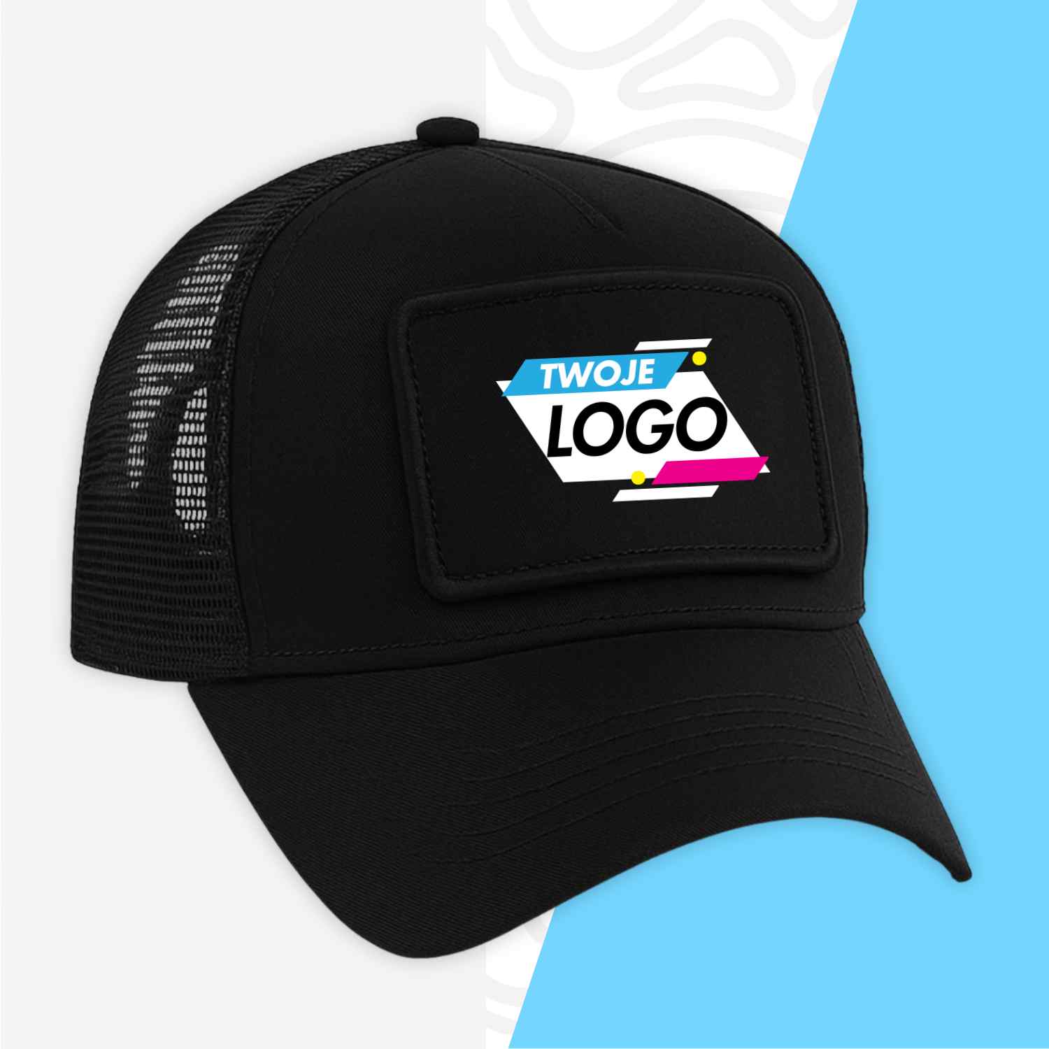 Czapka z daszkiem i siatką z własnym nadrukiem